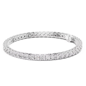Bracelet en or blanc 18 carats avec diamants naturels de coupe ronde 6,37 ct, bijoux de luxe, cadeau de mariage pour femmes - Product Image 1