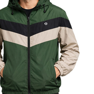 Veste coupe-vent à capuche color block pour homme, en nylon imperméable, streetwear outdoor, logo personnalisé, haute qualité, vente en gros, faible MOQ - Product Image 5