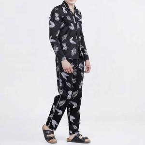 Ensemble de pyjama pour homme à manches longues, respirant, à séchage rapide, couleur personnalisée, design tendance, 100% coton, style actuel - Product Image 6