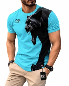 Camiseta de Cuello Redondo para Hombre, Estilo 2026, de Alta Calidad, con Logotipo Impreso en DTF Personalizado, Color Personalizado, Ecológica, Transpirable y de Corte Cuadrado - Product Image 1