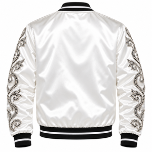 Chaqueta de Satén para Hombre de Alta Calidad, Chaqueta de Satén para Hombre de Larga Duración, Chaqueta de Satén Verde con Botones a Presión, Talla Personalizada - Product Image 5