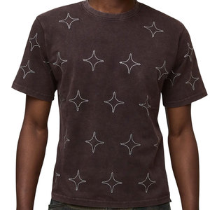 2026 Top Quality Men's shirts Custom Rhinestone <b>Star</b> Oversized Cotton T Shirts Streetwear Sparkly <b>Design</b> Bulk OEM Supplier - Product Image 4