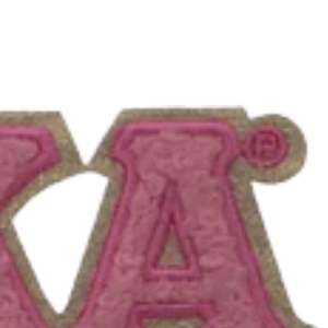 AKA Lettered Chenille <b>Patch</b> Pink Embroidered AKA Iron <b>On</b> <b>Sew</b> <b>On</b> Applique for Jackets Hoodies Backpacks Hats and Apparel - Product Image 6