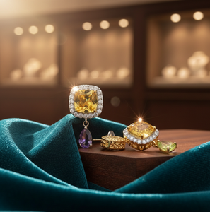 Boucles d'oreilles cocktail jaunes de 4 pouces (10 mm) avec CZ, 12 g, en argent sterling 925 plaqué or 18 carats, bijoux de soirée, cadeau - Product Image 1