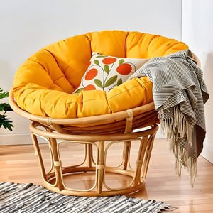 Patio garden papasan chairs rattan <b>egg</b> shaped chair with cushion set outdoor <b>decor</b> furniture - Product Image 1