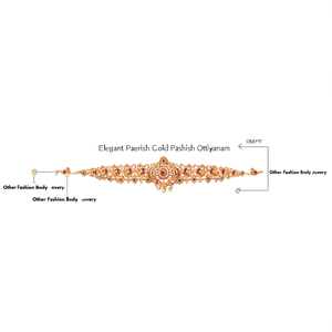 Elegant Peacock Carved Gold Polish Ottiyanam-Fashion Body Jewelry - Product Image 1