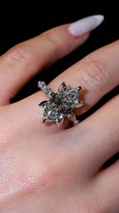 CONCEPTION Luxury Marquise Cut Moissanite Engagement <b>Ring</b> <b>925</b> <b>Silver</b> Floral Prong Setting GRA Certified Wedding <b>Ring</b> for Women - Product Image 5
