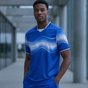 Ensemble d'uniformes de football personnalisés imprimés par transfert thermique – Kits de maillots de football sur mesure avec nom d'équipe et lettres – Haute qualité, anti-plis, pour équipes - Product Image 5