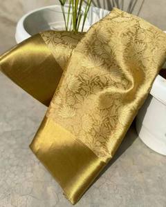 <b>Golden</b> Silk Banarasi <b>Saree</b> With Zari Work Traditional Indian Wear For Women Buy Direct From Supplier - Product Image 3
