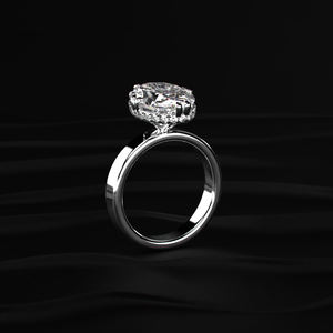 Anillos de boda de moissanita ovalados con corte excelente y claridad VVS en oro blanco macizo para revendedores profesionales de joyería y venta al por mayor - Product Image 4