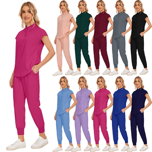 Conjunto de Uniforme Médico Elegante para Mujer, Ropa de Trabajo de Tela Tejida, Uniforme de Enfermera, Uniforme de Hospital, con Detección de Agujas, 95% Poliéster - Product Image 6