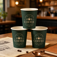 Vaso Desechable de Papel Kraft de Doble Pared para Café Caliente con Tapa, Impresión de Logotipo Personalizado Impermeable para Té para Llevar