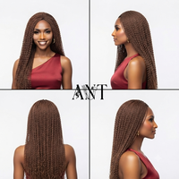 Estensioni per trecce a box braid pre-annodate in fibra a bassa temperatura da 24 pollici per dreadlock e trecce bobble, all'ingrosso, per donne nere