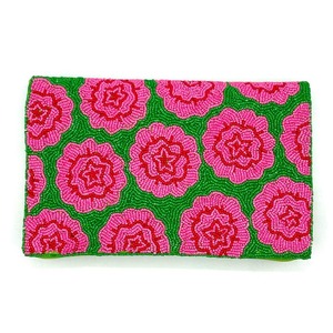 Bolso de mano portátil con bordado floral y cadena, hecho a mano con cuentas, personalizado para bodas, fiestas de lujo, de diseñador, para otoño, uso diario, a la moda. - Product Image 1