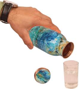 Botellas de Agua de Cobre Antiguas Hechas a Mano, Coloridas y Estampadas, Excelentes para Uso Diario, Diseños Personalizados - Product Image 4