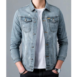 Chaqueta Vaquera Elástica Premium para Hombre, Corte Ajustado, Mezcla de Algodón Cómoda, Perfecta para Oficina, Ropa de Calle, Viajes Casuales y Descanso - Product Image 1