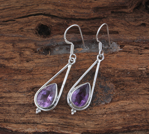 Natural Amethyst Earrings 925 Sterling <b>Silver</b> Handmade Purple Gemstone Jewelry Wholesale Genuine Amethyst <b>Stud</b> & Dangle Earrings - Product Image 6