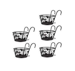 Metal <b>Hanger</b> Planter Pot With Circular Design Metal Hanging Planter <b>Stand</b> For Flower Green Plant Desktop Use - Product Image 2