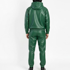 Survêtement en cuir décontracté à capuche pour homme, modèle hiver, poids lourd, couleur unie, manches longues, haute qualité, nouveau design, le plus vendu, en promotion - Product Image 2
