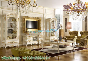 Meuble TV moderne avec vitrine assortie, salon, bois de teck, aspect brillant, ensembles de meubles TV, meubles de maison, taille personnalisée - Product Image 5