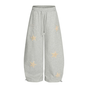 กางเกงวอร์มทรงบาร์เรลแต่งลายดาว ขากว้าง เอวยางยืด - Product Image 1