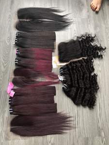 Meilleure vente, perruques et trames de cheveux humains vietnamiens vierges de qualité Remy, ondulations droites soyeuses, toutes couleurs, haute qualité, 100g/lot - Product Image 2