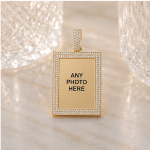 Silver Lab Grown Diamond Custom <b>Memory</b> Pendant Photo Frame Pendant Personalized Picture Pendant <b>Gift</b> Necklace - Product Image 1