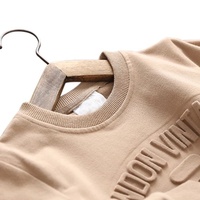 Nuevo 2024 fábrica OEM Unisex en blanco de gran tamaño 3D en relieve sudadera peso pesado personalizado cuello redondo 3D en relieve Sudadera con capucha