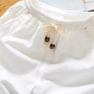 Shorts de Verano de Algodón para Hombre, Holgados, Casuales, Negros y Blancos, con Cordón en la Cintura, Talla Grande, Estilo Bermuda - Product Image 4
