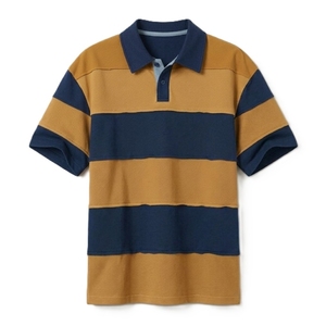 Polo a Rayas para Hombre, Manga Corta, Mezcla de Algodón, Tejido de Punto, Estilo Casual, Transpirable, Ropa de Verano, Polo con Logotipo Personalizado - Product Image 3