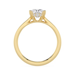 Anillo de compromiso artístico de oro rosa de 10 quilates con diamante cultivado en laboratorio, 2.11 quilates de peso total, corte radiante y redondo, joyería fina de lujo para novias - Product Image 6