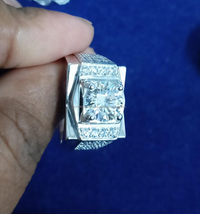 Anillo de Cóctel Geométrico para Mujer, Plata 925, Corte Brillante, Engaste Pavé, Bañado en Rodio, Vana Jewels H0590, Estilo Clásico de Compromiso - Product Image 4