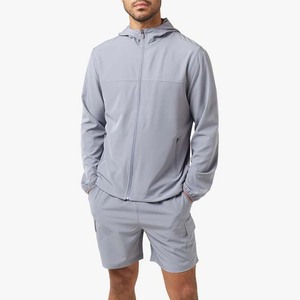 <b>Men</b>’s <b>Summer</b> Breathable Windbreaker 2-Piece Set – Lightweight Quick-Dry Hoodie <b>Jacket</b> & Shorts Outdoor Tracksuit - Product Image 1