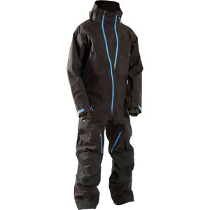 Traje de Esquí Unisex de una Pieza, Estilo Retro de los 80, con Capucha, Negro, Impermeable 10,000mm, Poliéster, para Moto de Nieve, Invierno - Product Image 1