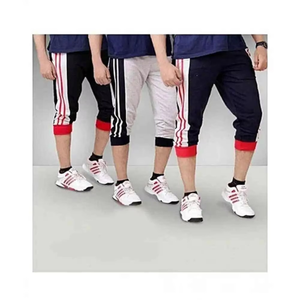 กางเกงขาสั้นผ้าฝ้ายปักลายสำหรับผู้ชายกางเกงกีฬาขาสั้นครึ่งขาทำจากโพลีเอสเตอร์ใหม่ - Product Image 2