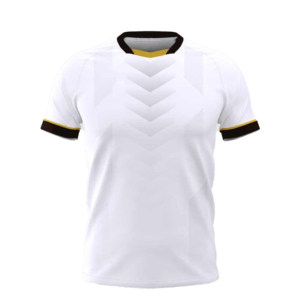 Men's White Short Sleeve V-neck T-<b>Strap</b> <b>Buckle</b> Closure Digital Print Solid Moisture Wicking Quick Dry 100% Polyester Jersey - Product Image 1