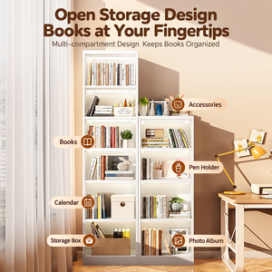 Estantería Alta y Estrecha para Espacios Pequeños, Librería Delgada de Múltiples Niveles con Gran Espacio de Almacenamiento, Organizador que Ahorra Espacio para Dormitorio Infantil - Product Image 3