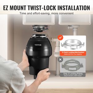 Dissipatore di Rifiuti Alimentari a Alimentazione Continua da 1.25HP con Sistema EZ Connect e Riduzione del Rumore, Unità di Smaltimento Rifiuti 3360RPM - Product Image 5