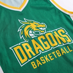 Basketball Jersey Set Green Yellow Sublimated Mesh Sleeveless V-Neck Breathable <b>Athletic</b> Uniform for Adults - Product Image 4