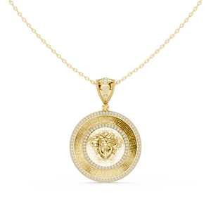 Collar Clásico con Colgante de Medusa en Plata de Ley con Detalles de Diamantes, Diamantes de Laboratorio de Alta Calidad, Unisex, para Uso Diario - Product Image 6