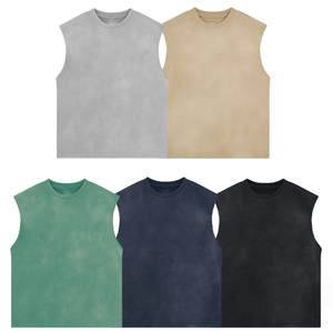 Débardeur de sport unisexe grande taille en coton/bambou respirant, coupe personnalisée, sans manches, style oversize pour musculation - Product Image 6