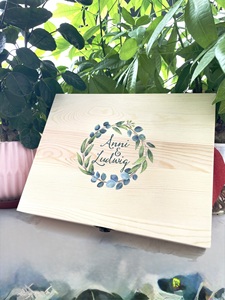 Boîte en bois rectangulaire écologique pour le rangement de bijoux et cadeaux - Intérieur doux pour articles délicats - Noël, Nouvel An chinois, décoration de table - Product Image 1