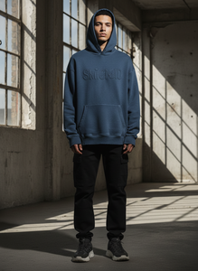 Manufacturer 500GSM Heavyweight Luxury Puff Print Hoodie Men Oversized Embossed Thick Fleece Custom Logo Pullover Sweatshirt OEM - Product Image 5