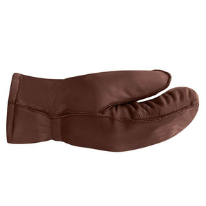 Mitaines d'hiver en cuir marron, longueur poignet, style uni, thermiques, pour l'extérieur - Product Image 2