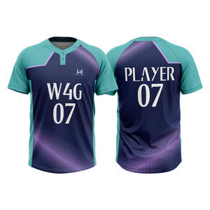 Maillots de baseball et de softball personnalisés, impression de haute qualité, tissu 100% polyester respirant, séchage rapide, logo d'équipe imprimé - Product Image 4