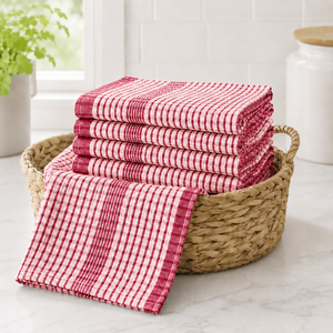 Essuie-tout de cuisine en coton biologique GOTS 100 %, motif à carreaux, absorbant, tissé, type gaufré, pour le nettoyage, 40x65 cm, vente en gros - Product Image 4