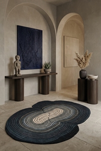 Tapis de prière personnalisable en laine de Nouvelle-Zélande tufté à la main Teal Twister avec des propriétés anti-déchirure et anti-taches - Product Image 5