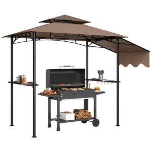 Pavillon de barbecue extérieur marron, auvent et pergola - Product Image 5