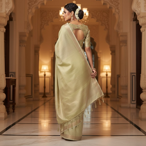 Sari en soie tissée Zari élégant pour femmes |   Sari indien traditionnel de qualité supérieure, pour mariage, fête et occasions spéciales |   Meilleure collection en gros - Product Image 4