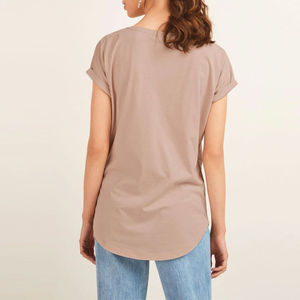 Conjunto corto de alta calidad para mujer con logo personalizado, conjunto de camiseta y pantalón corto de verano para mujer, conjunto de 2 piezas de algodón jersey en venta - Product Image 2